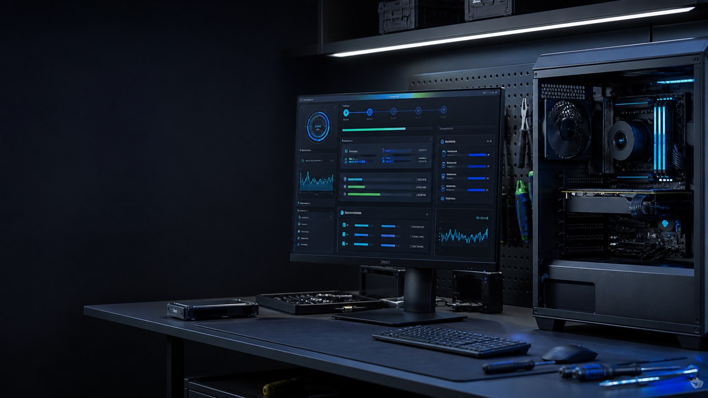 AI-assisted computer diagnostics and repair workbench